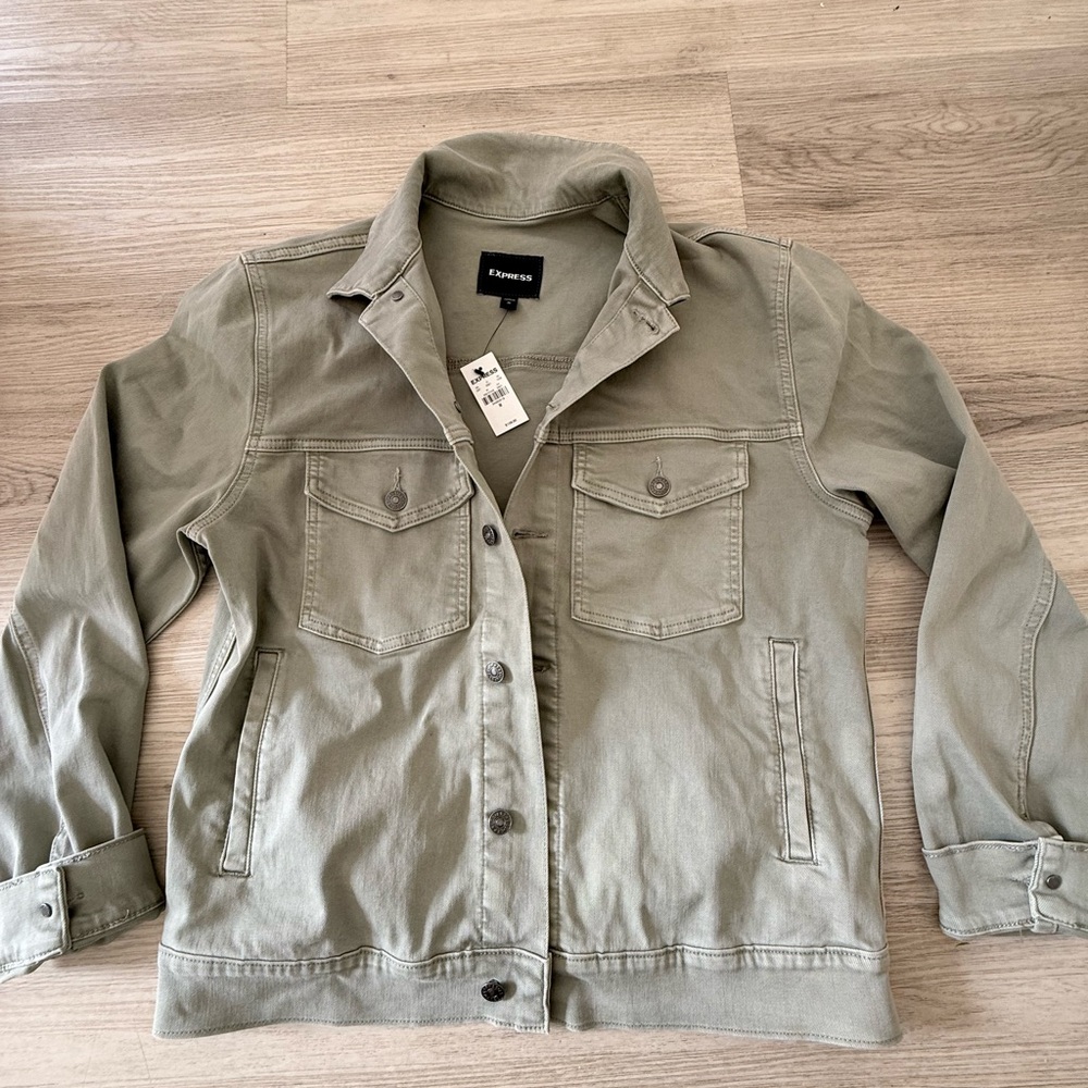 Express Olive Green Jean Jacket